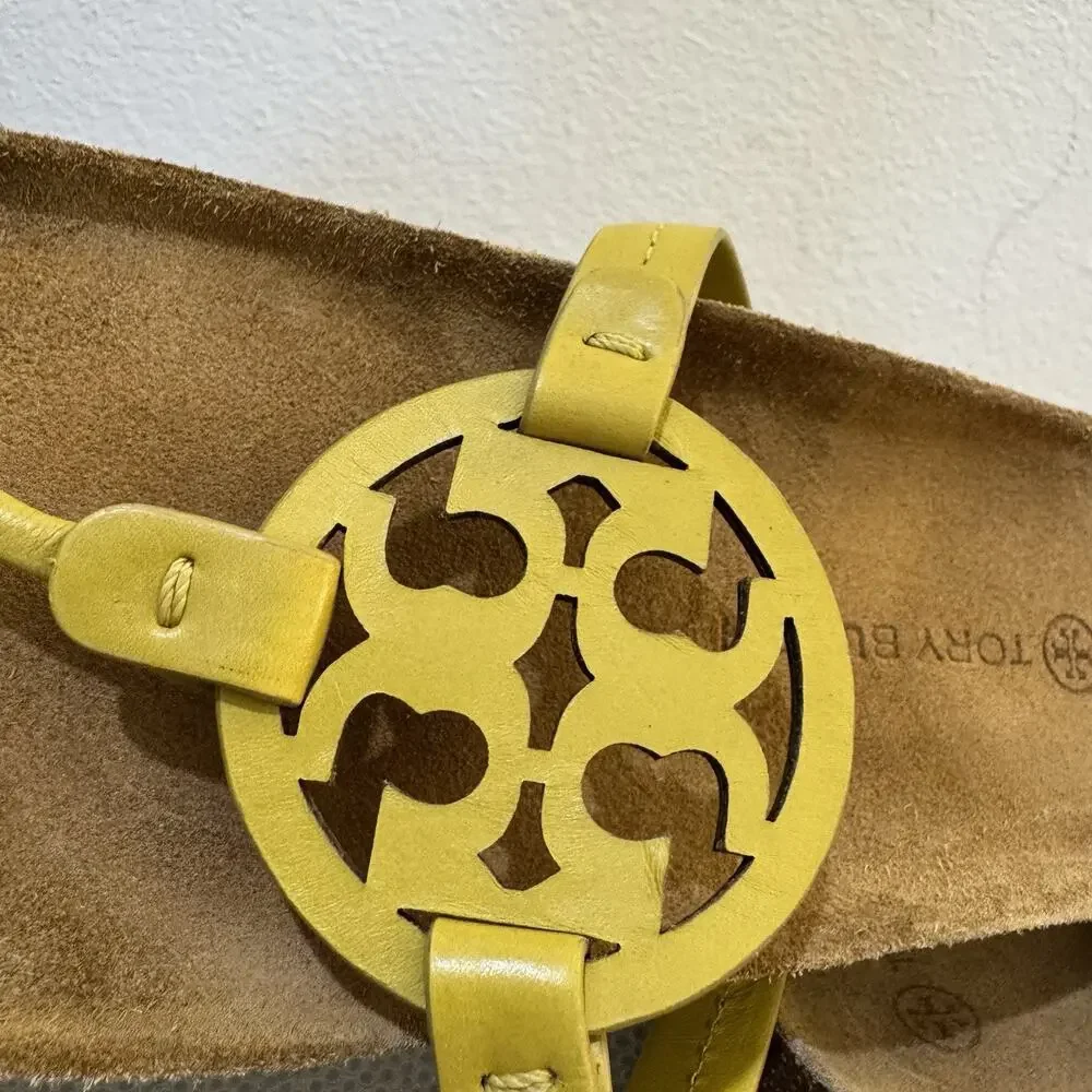 Tory Burch Miller Cloud Leather Sandal Lemon Lime Green US 9.5